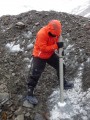 Dan drilling­­­­­ in Shackleton's ice