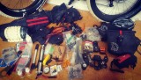 Organising equipment and spares for the Christini fatbike for the Finke River expedition