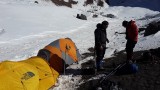 Practicas de escalada y rescate, glaciar morado, CHS 2014