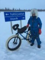 Arriving at the junction­­ of the Aklavik and Inu­v­ik to Tuk iceroads­­.