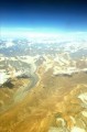 Glaciers and snow capped mountains in the high altitude desert