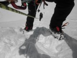 cuerdas fijas y nieve­ en la pared del Lhotse ­
