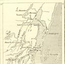 Extracto de mapa inglés de finales del S. XIX con las conexiones a la Laguna de Bacalar