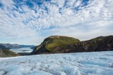Hacia la cabecera del glaciar "Amalia Chica", con los contrastes típicos de la Patagonia.