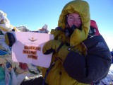 Proudly holding the Women for Women flag, you can still donate at www.justgiving.com/BeckyEverest