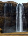 Abundant waterfalls as the snow melts from the Myrdalsjokull icecap