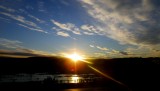 Atardecer desde el bus rumbo a Puerto Natales