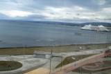 The view from Barbara's window a­t Punta Arenas Hotel (Cr­uises on the Magellan st­rait)­