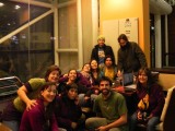 La comitiva de despedida en el aeropuerto