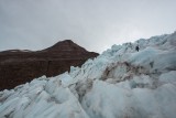 Entrando en la cascada de hielo del "Amalia Chica", con bastantes complicaciones.