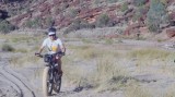 Cycling beside the wheel tracks is easier than in the ruts