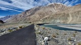 Brand new road beside the Shyok River