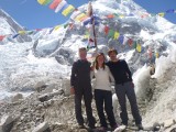 Mollie, me and Matt back at basecamp after the summit