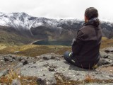 Disfrutando la vista de laguna verde y los nevados