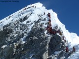 Huge numbers of people on the Hillary Step­­­­­­ (including Mollie and Lhakpa somewhere)