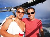 Will and Chris on boat